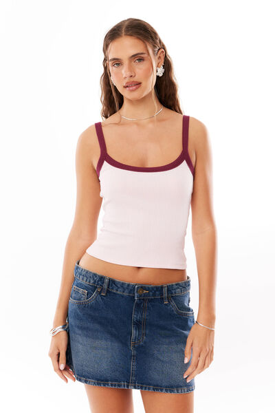 Riri Scoop Neck Tank, SOFT SERVE PINK / MULBERRY MOOD