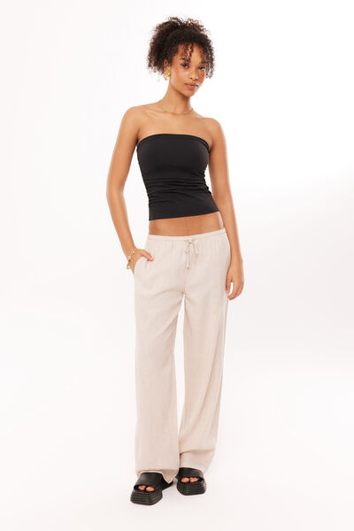 Henley Relaxed Linen Pant, NATURAL