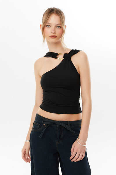 Super Smooth Britney Halter Top, BLACK