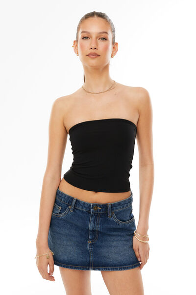 Super Smooth Tube Top, BLACK