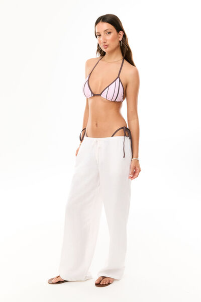 Liana Halter Bikini Top, SAVANNAH STRIPE PINK BROWN