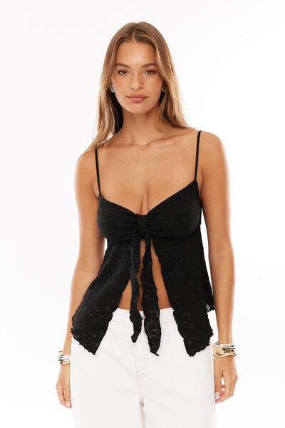 Tate Lace Top, BLACK