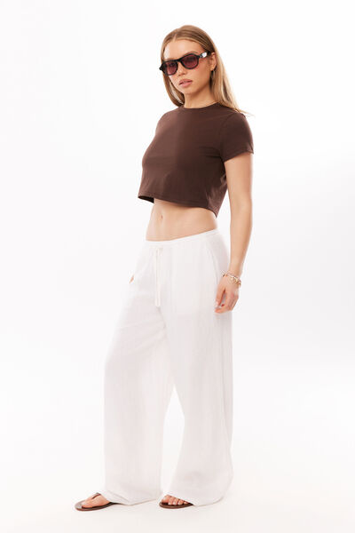 Keya Short Sleeve Top, CHOC ECLAIR